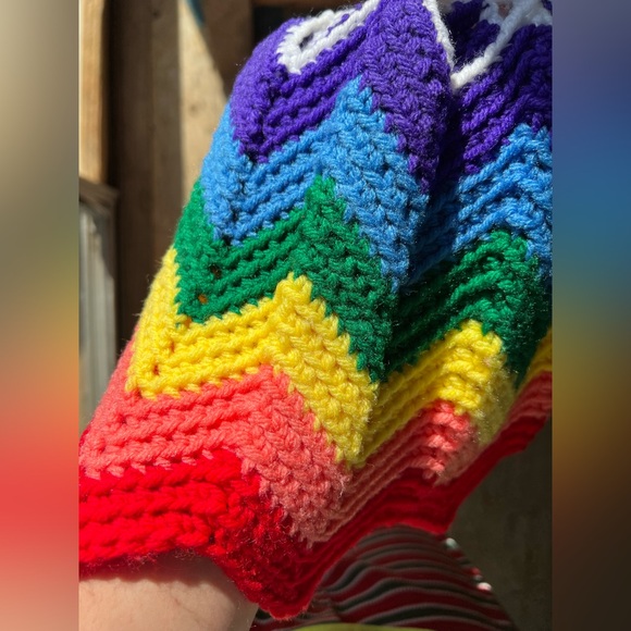 Other - Vintage Rainbow Crochet Doily/ Wall macramé